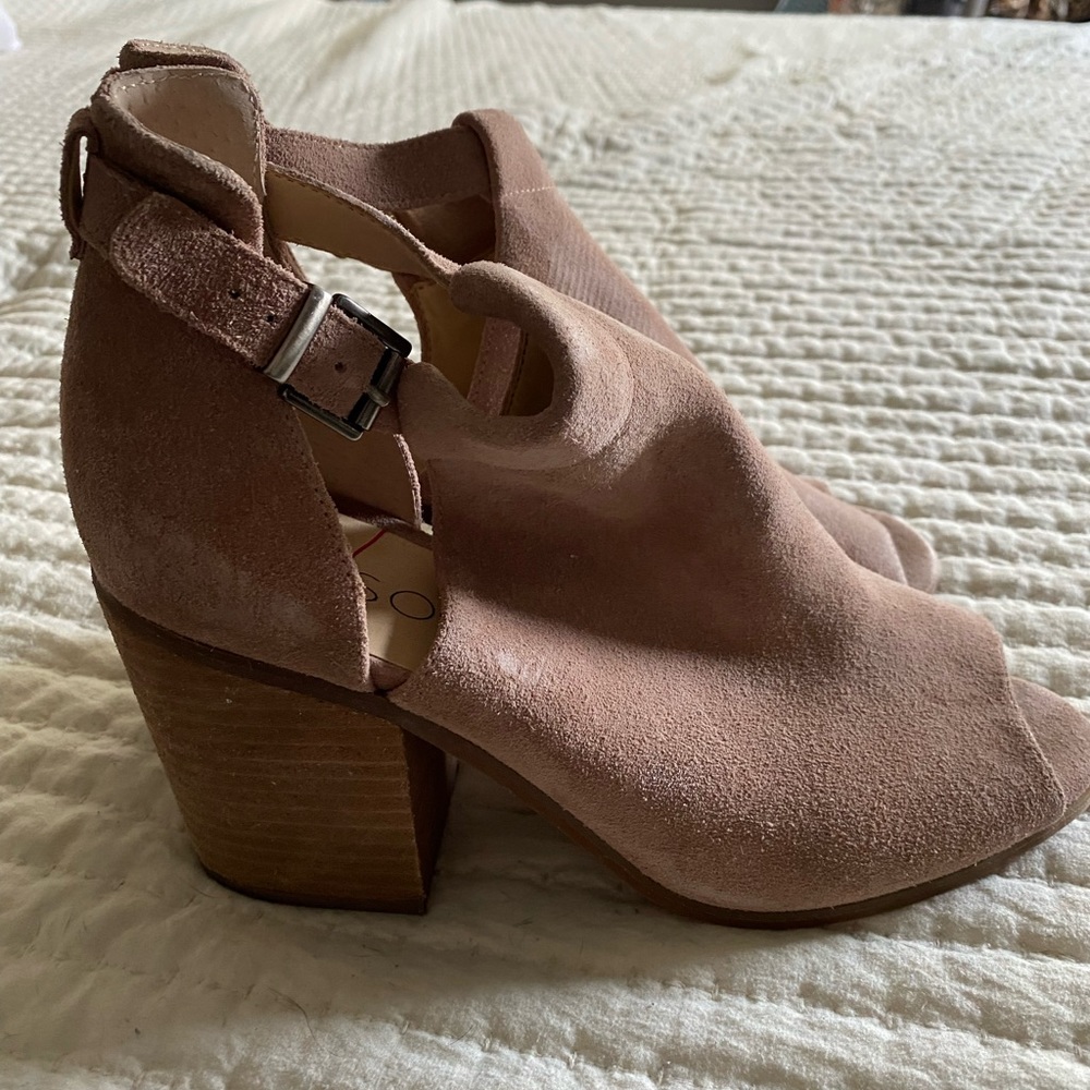 Sole Society Ferris Suede Peep Toe Bootie sz 10